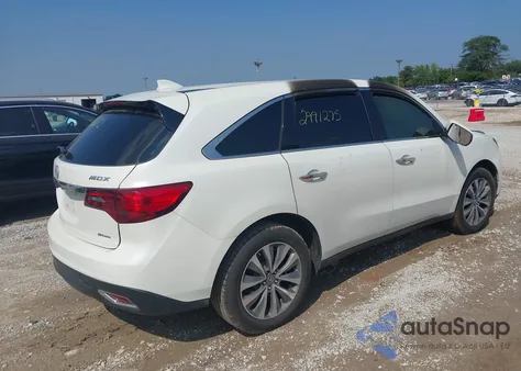 2014 Acura Mdx Technology Package from USA, damaged, VIN 5FRYD4H40EB049258